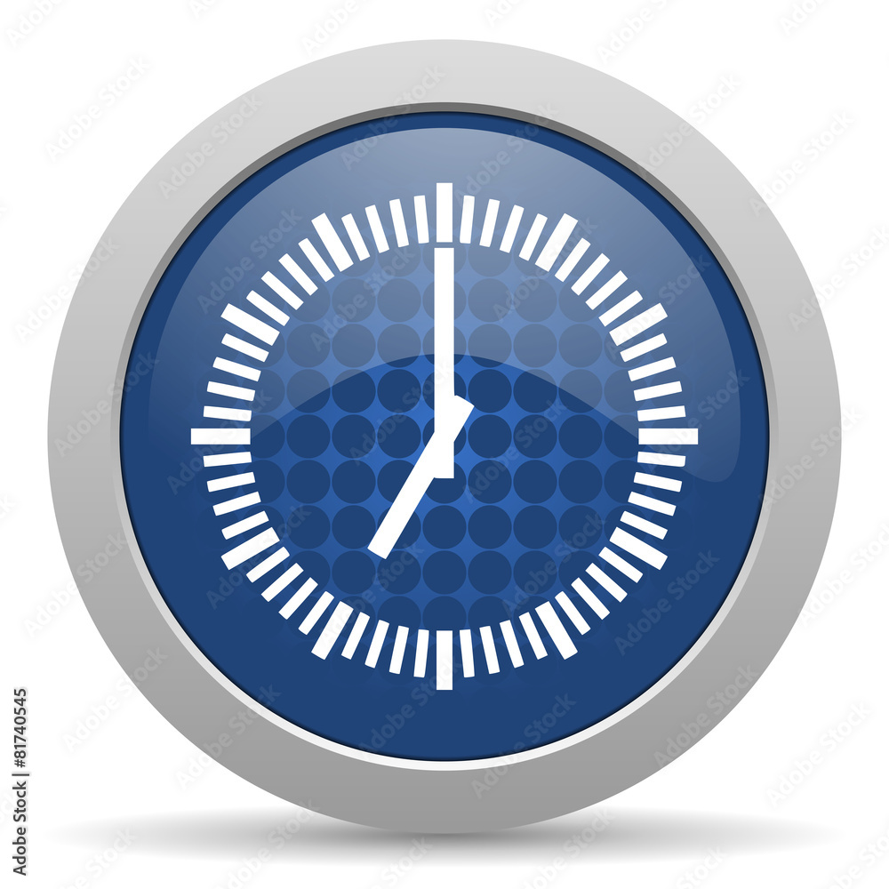 time blue glossy web icon
