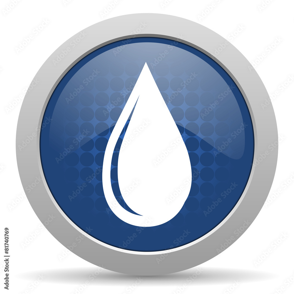 water drop blue glossy web icon water drop blue glossy web icon