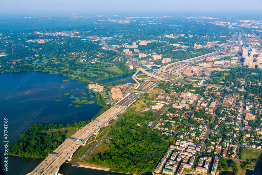 Washington DC aerial view in USA
