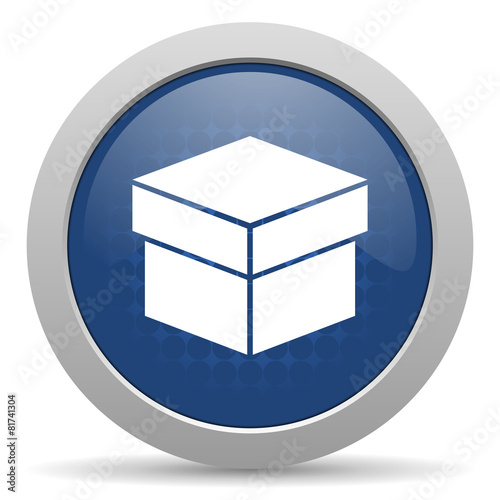 box blue glossy web icon