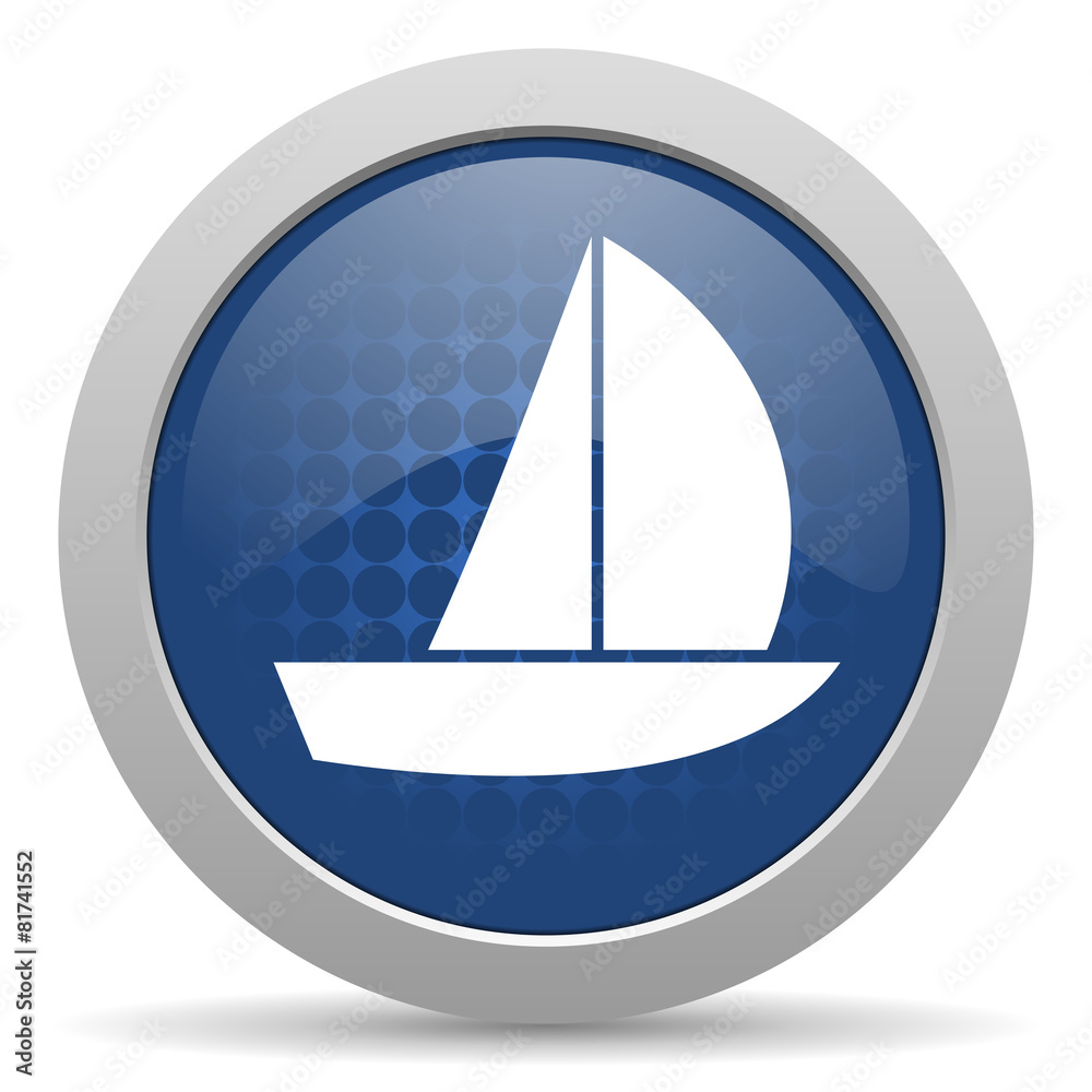 yacht blue glossy web icon yacht blue glossy web icon