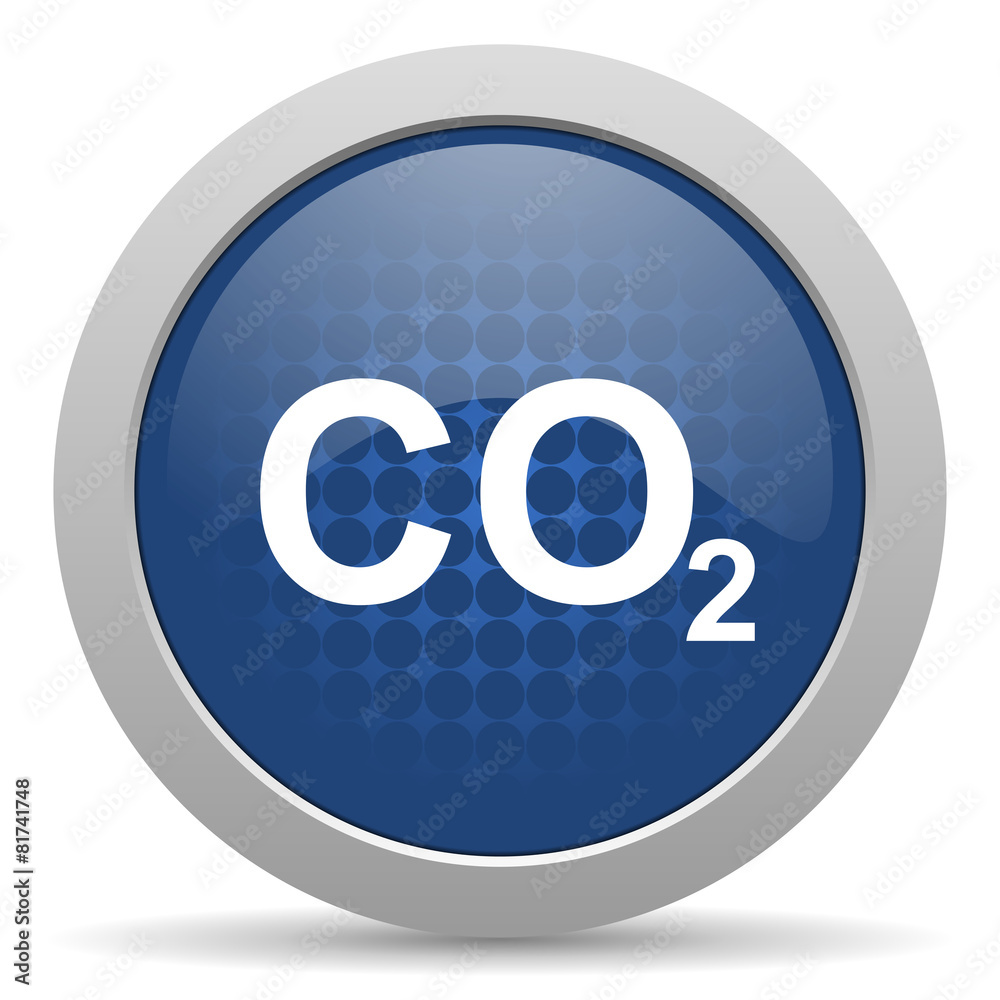 carbon dioxide blue glossy web icon
