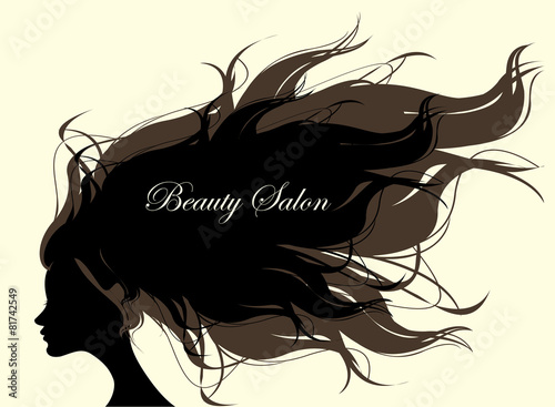 Fashion Woman with Long Hair. Vector Illustration.