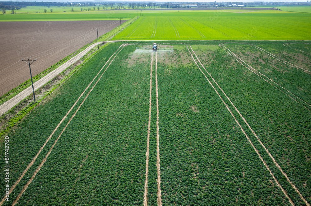 Aerial view of the tractor