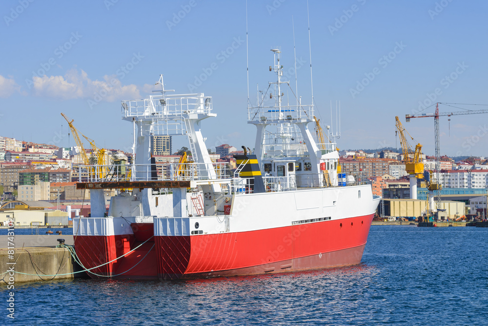 old fishing trawler on the dock