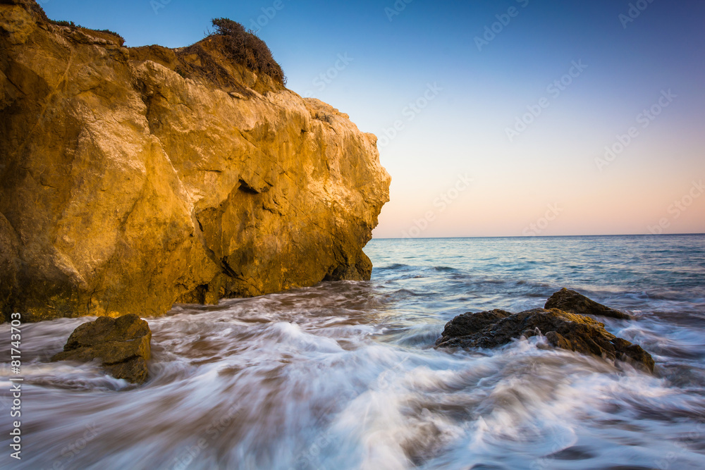 Rocks and waves in the Pacific Ocean, at El Matador State Beach,