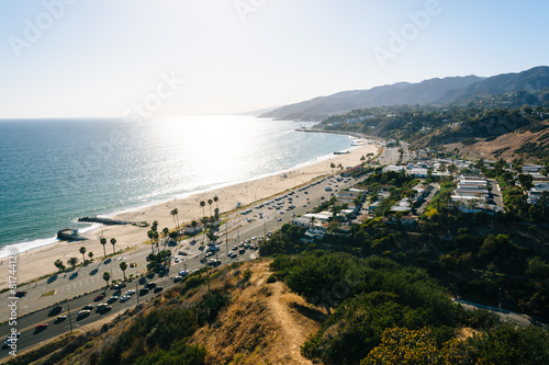 Obraz na płótnie View of the Pacific Ocean in Pacific Palisades, California. w salonie