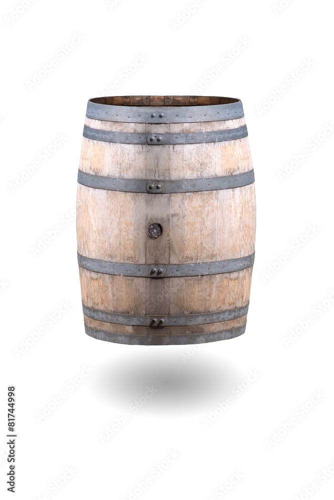 Old Wine Barrel Isolated on White Background Old Wine Barrel Isolated on White Background