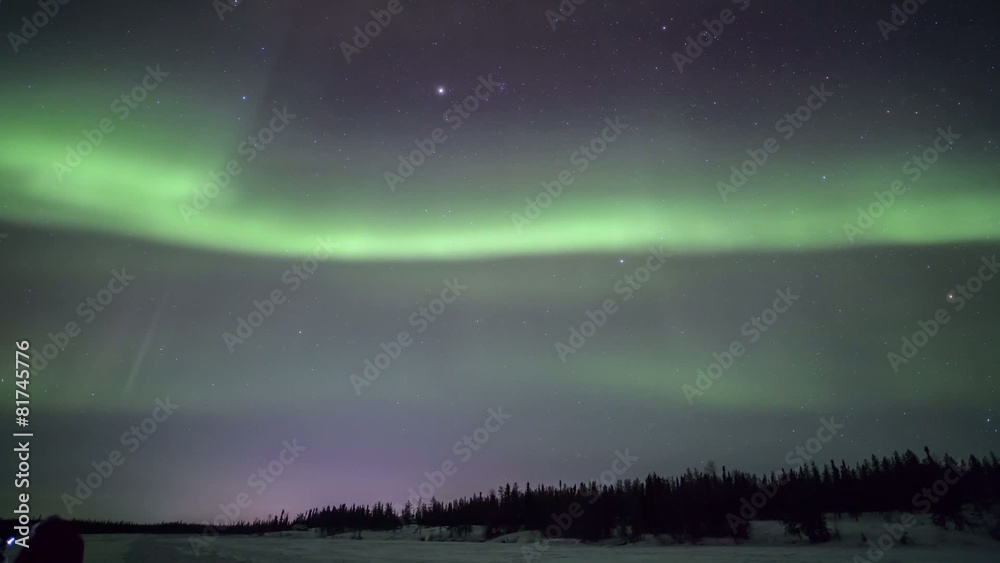 Northern lights on the polar sky in Yelloknife Northern lights on the polar sky in Yelloknife