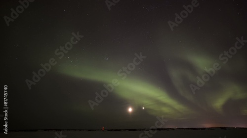 Northern lights on the polar sky in Yelloknife photo