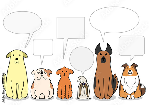 犬　一列　吹き出し