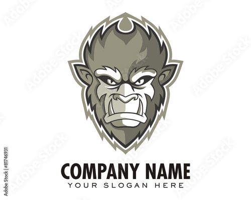beast monkey head logo character