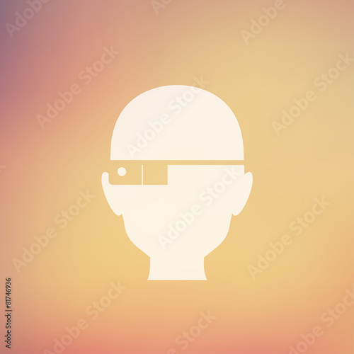 Bald man in flat style icon