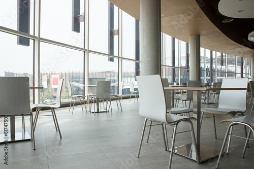 table and chair in food court