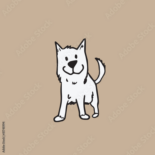 Dog white cartoon