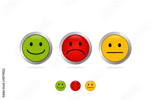 smile set icon button 3d happy frown