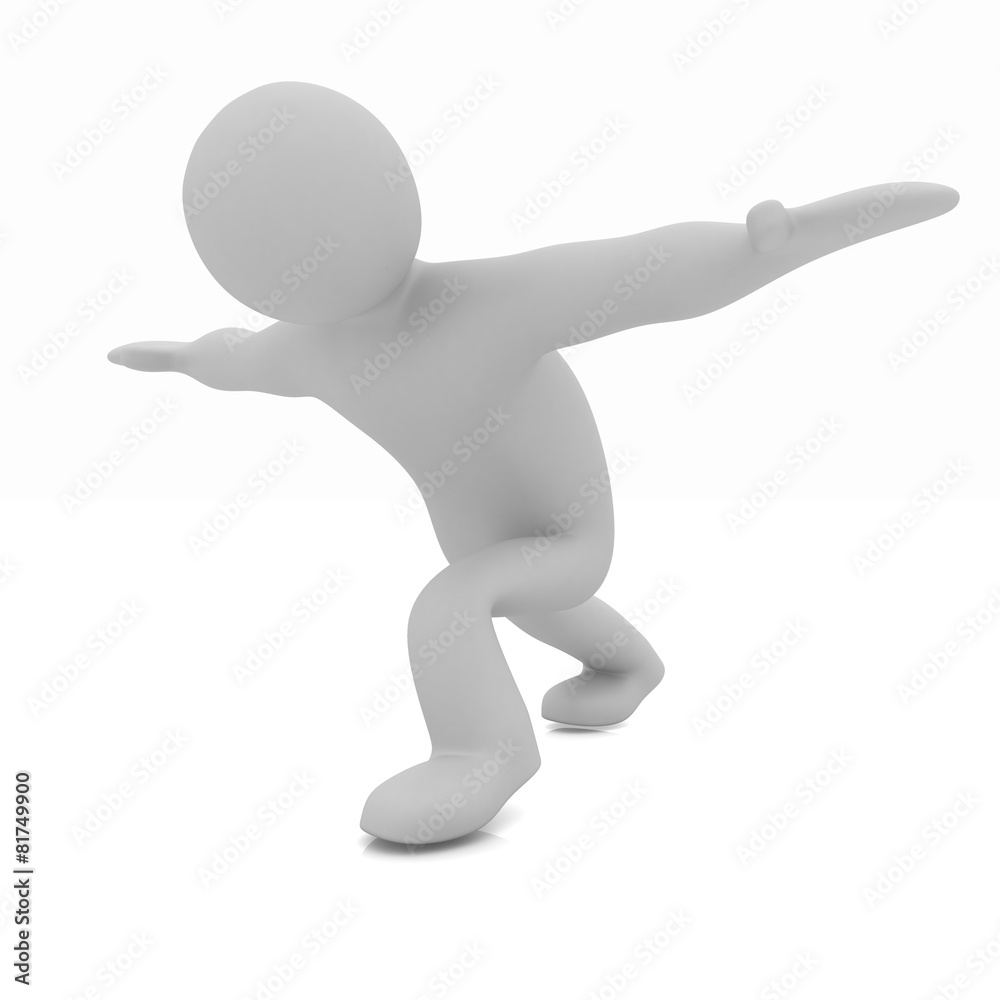 3d man isolated on white. Series: morning exercises - flexibilit 3d man isolated on white. Series: morning exercises - flexibilit