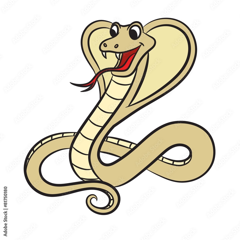 Fototapeta premium Illustration of cobra snake on a white background. Vector