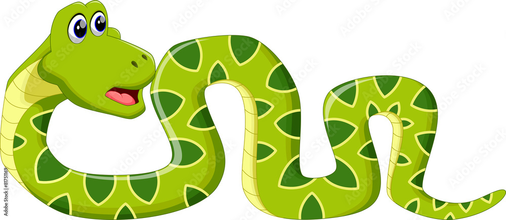 Fototapeta premium Illustration of Cartoon Snake