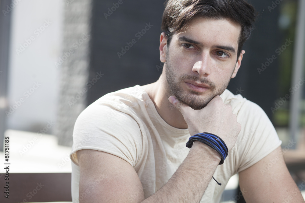 Attractive man in contemplation Attractive man in contemplation
