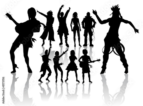Dancing and Singing People's Silhouettes © leedsn