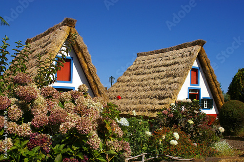 The traditional house of farmer at Santana at Madeira Island(Por #81751544