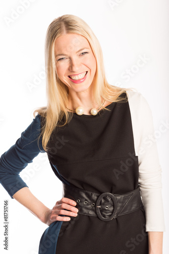 blonde Frau im Kleid photo