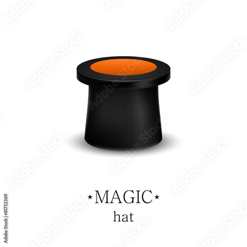 Magician hat isolated on white background. Focus. Representation