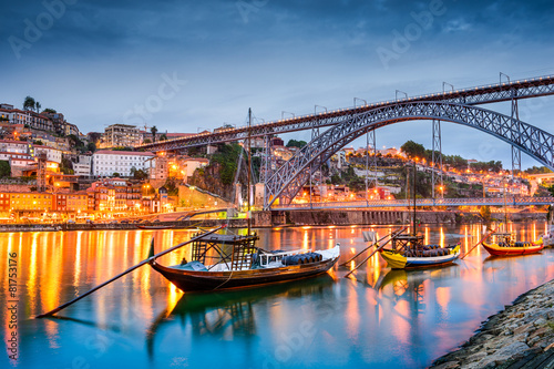 Porto, Portugal Skyline on the Douro River photo