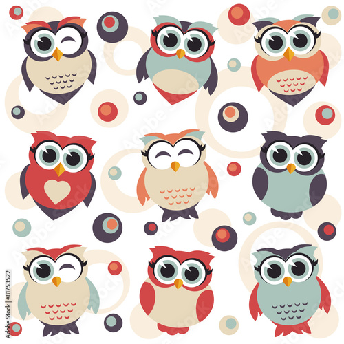 Background with cute owls