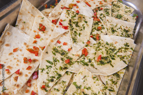 Indian chapati bread at a restaurant buffet