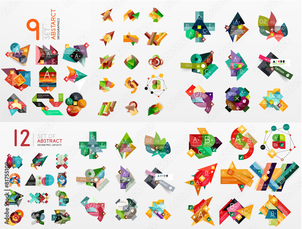 Vector set of paper graphics