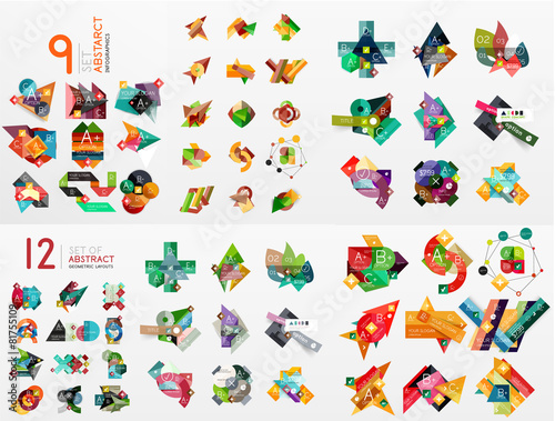 Vector set of paper graphics
