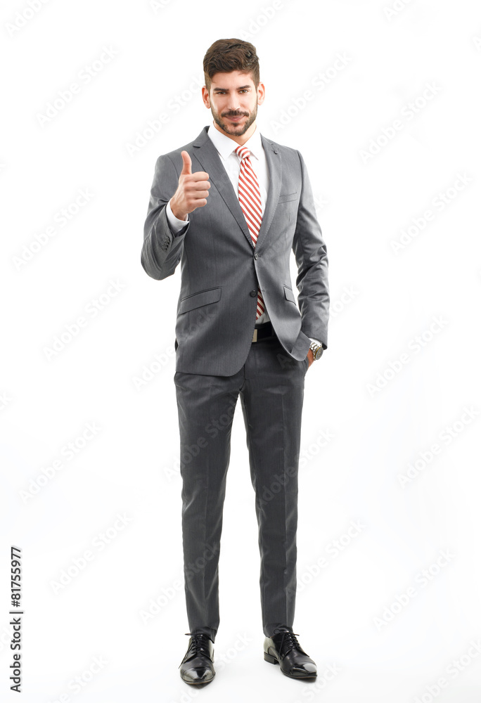 Full length businessman portrait on white background Full length businessman portrait on white background