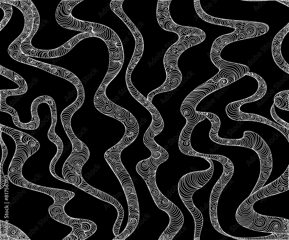 Fototapeta premium Abstract decorative vector seamless pattern with lines