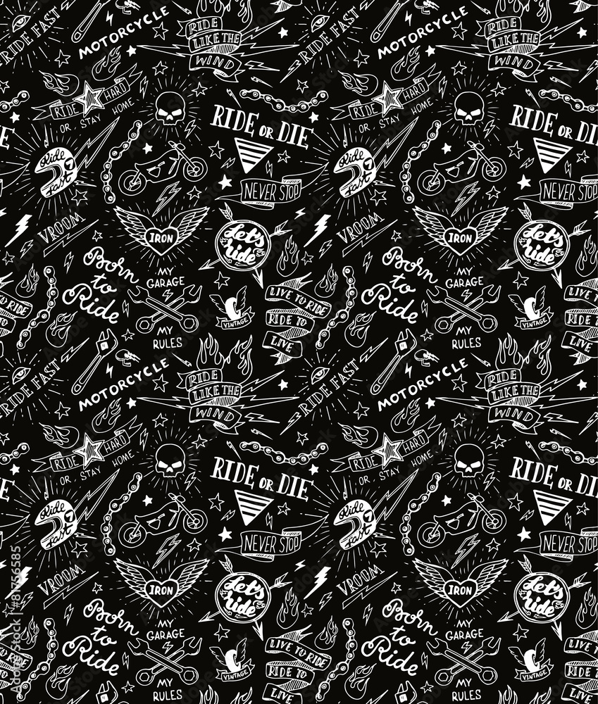 Traditional tattoo biker pattern Traditional tattoo biker pattern