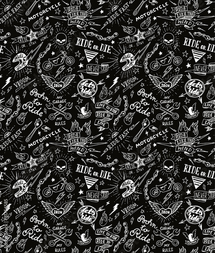 Traditional tattoo biker pattern