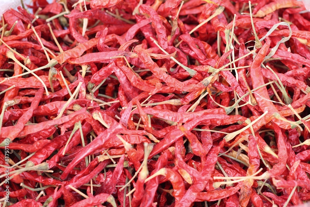 Fototapeta premium dry chili in the market