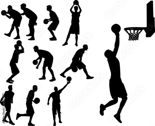 basketball olayers vector silhouette