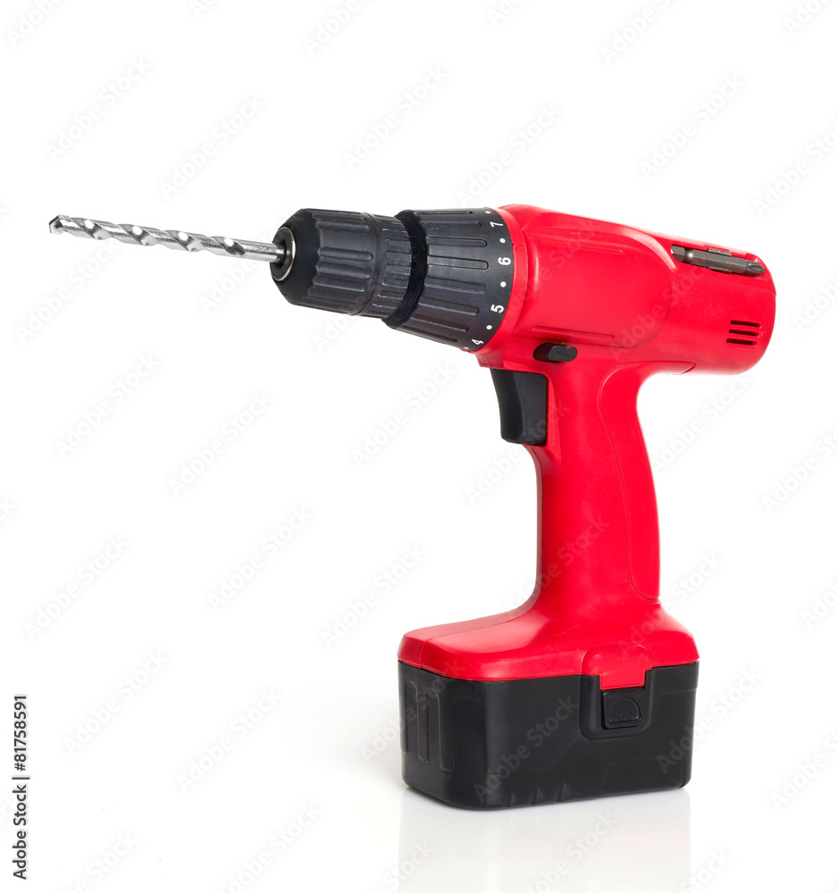 Drill on white background