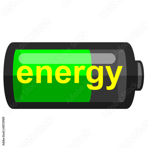 Icono texto energy en pila