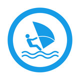Icono redondo windsurf azul