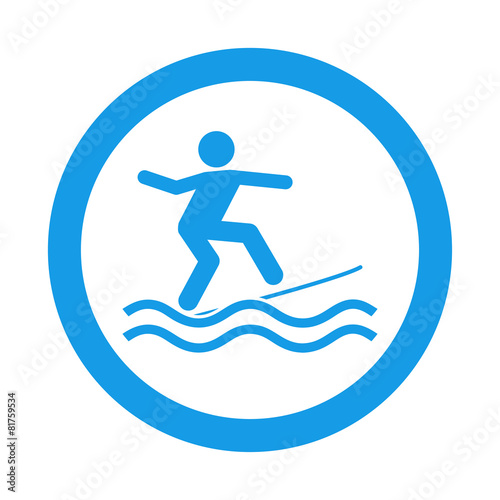 Icono redondo surf azul