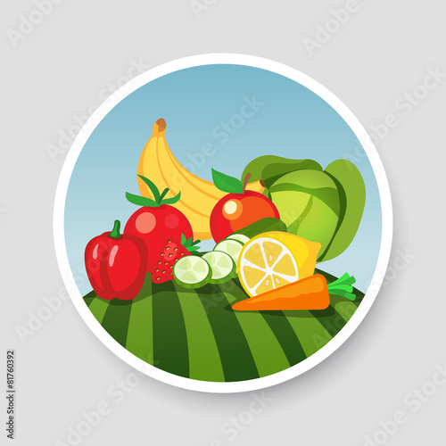 Colorful Emblem of Vegetabl...