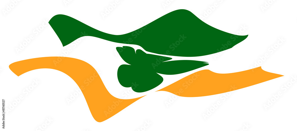 Naklejka premium Patrick's Day Clover Flag