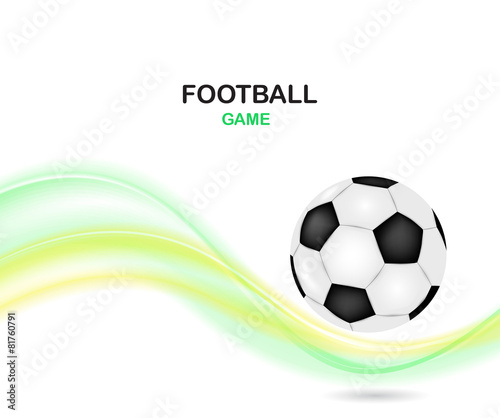 Creative football vector design. Soccer ball with color wave