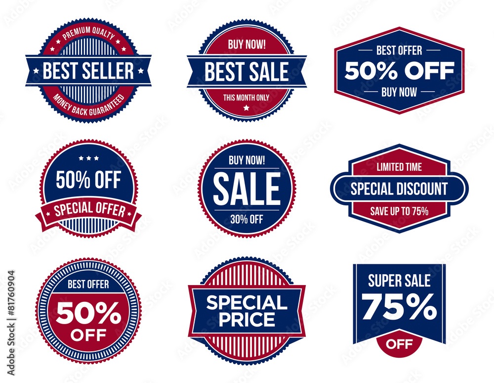Discount sale badges collection