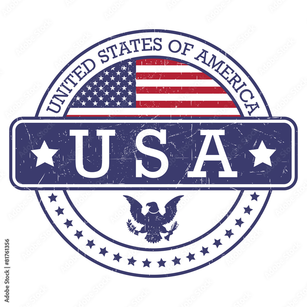 Grunge round stamp of United States of America - USA