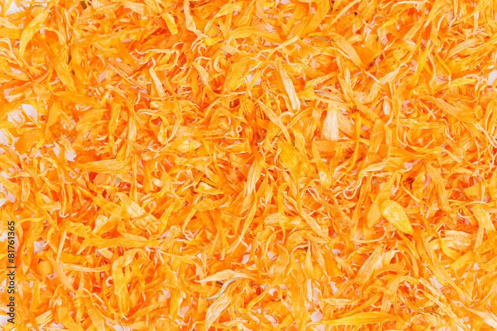 Fototapeta premium Full frame background of dried marigold flowers (tagetes), calen