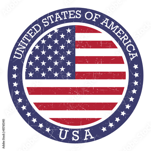 Grunge round stamp of United States of America - USA